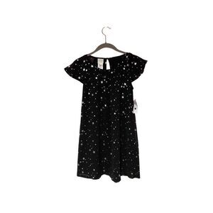 CRB NWT girls black chiffon start print party dress size 12